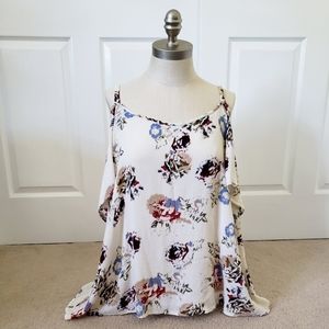Floral Cold Shoulder Blouse